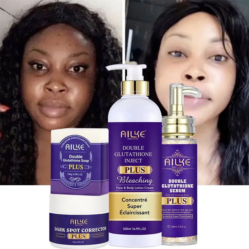 Double Gluta Plus Whitening Body Deep Nourished Brightening Wholesale Travel Skin Care Set (New) for Black Women
