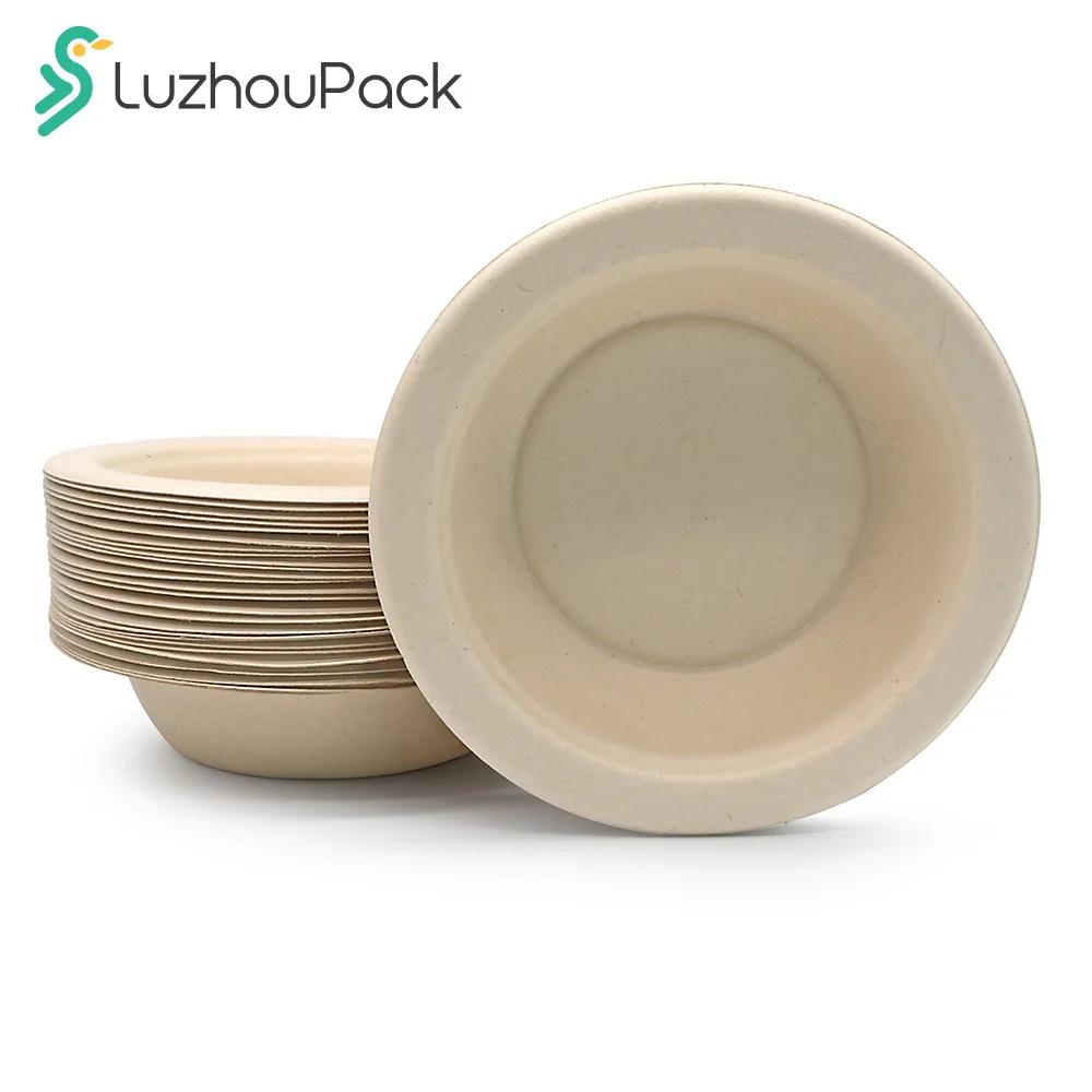 LuzhouPack 480ml Freezer Safe and Leakproof Disposable Paper Biodegradable Sugarcane Bagasse Salad Bowl Wholesale