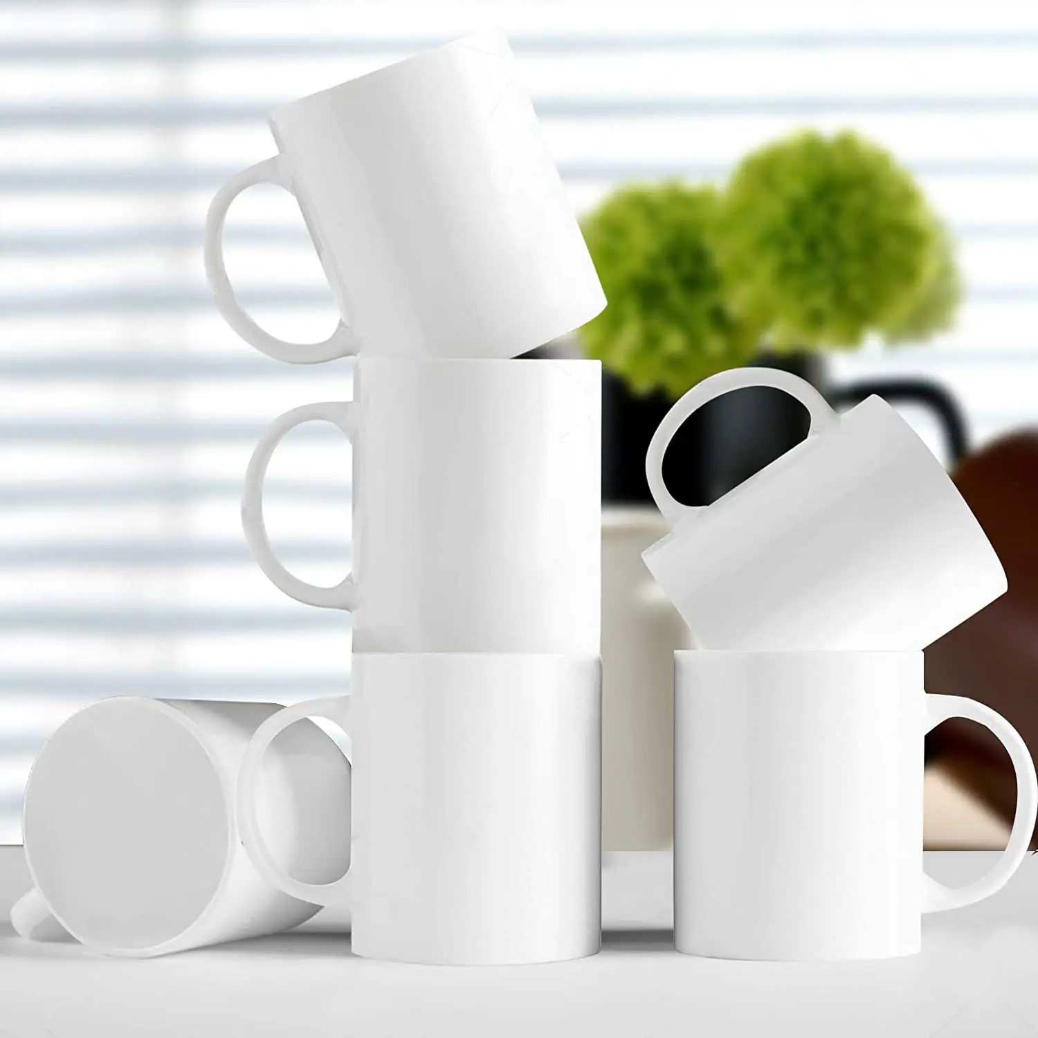 Wholesale White Ceramic Mugs Enamel Bamboo Sublimation Mugs Daily Life Travel Christmas Wedding Party