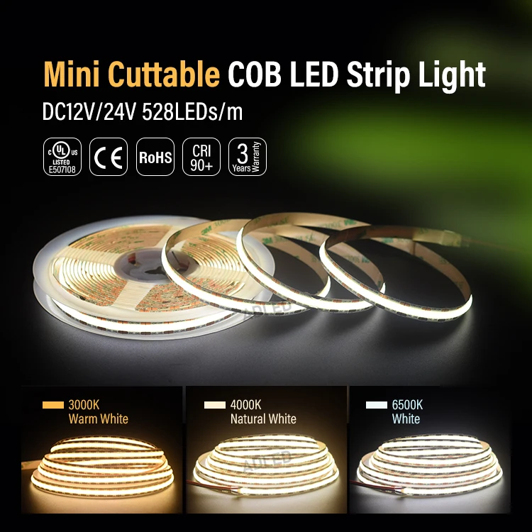 528 чипы 8 мм Мини вырезать PCB DC24V Cob светодиодные полосы света настраиваемые 10 Вт 16 4 фута декоративные для помещений