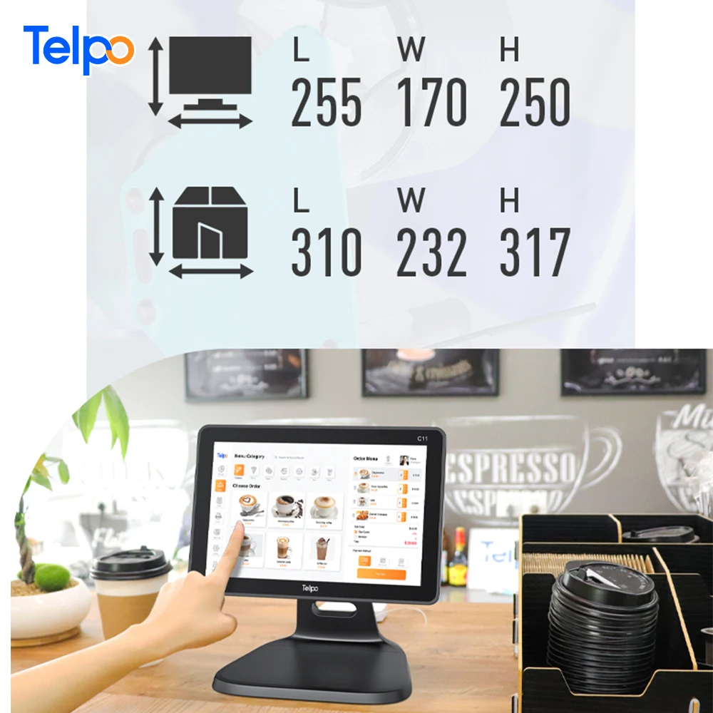 Telpo C11 10 1 дюймов Android 11 столешница pos pc компьютер Биллинговая машина для малого