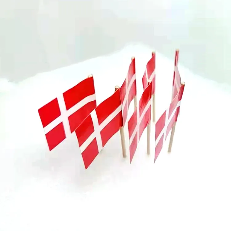 Disposable Food Grade Dessert Sandwich Cake Markers Custom Logo Burger Flag Decoration Tooth Pick