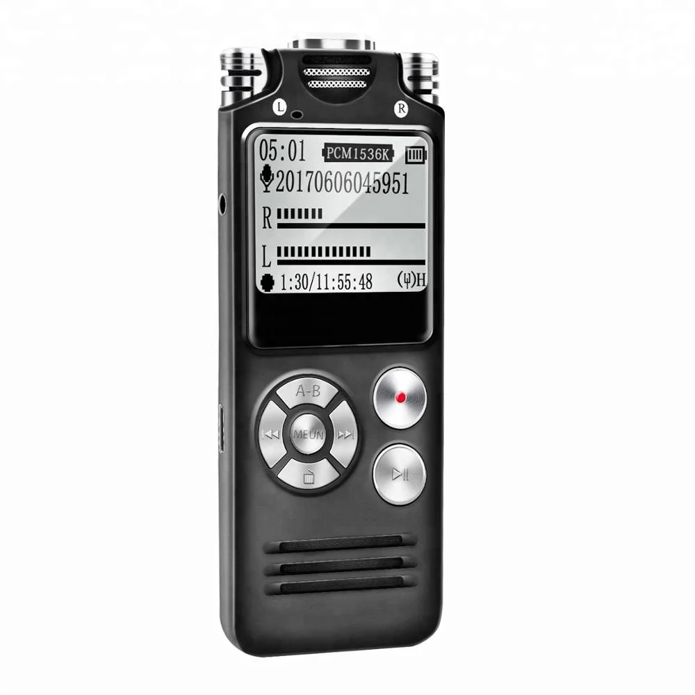 Professional audio recorder VR02 Voice Activated Digital Voice Recorder Three microphones HD Noise reduction multi-language menu