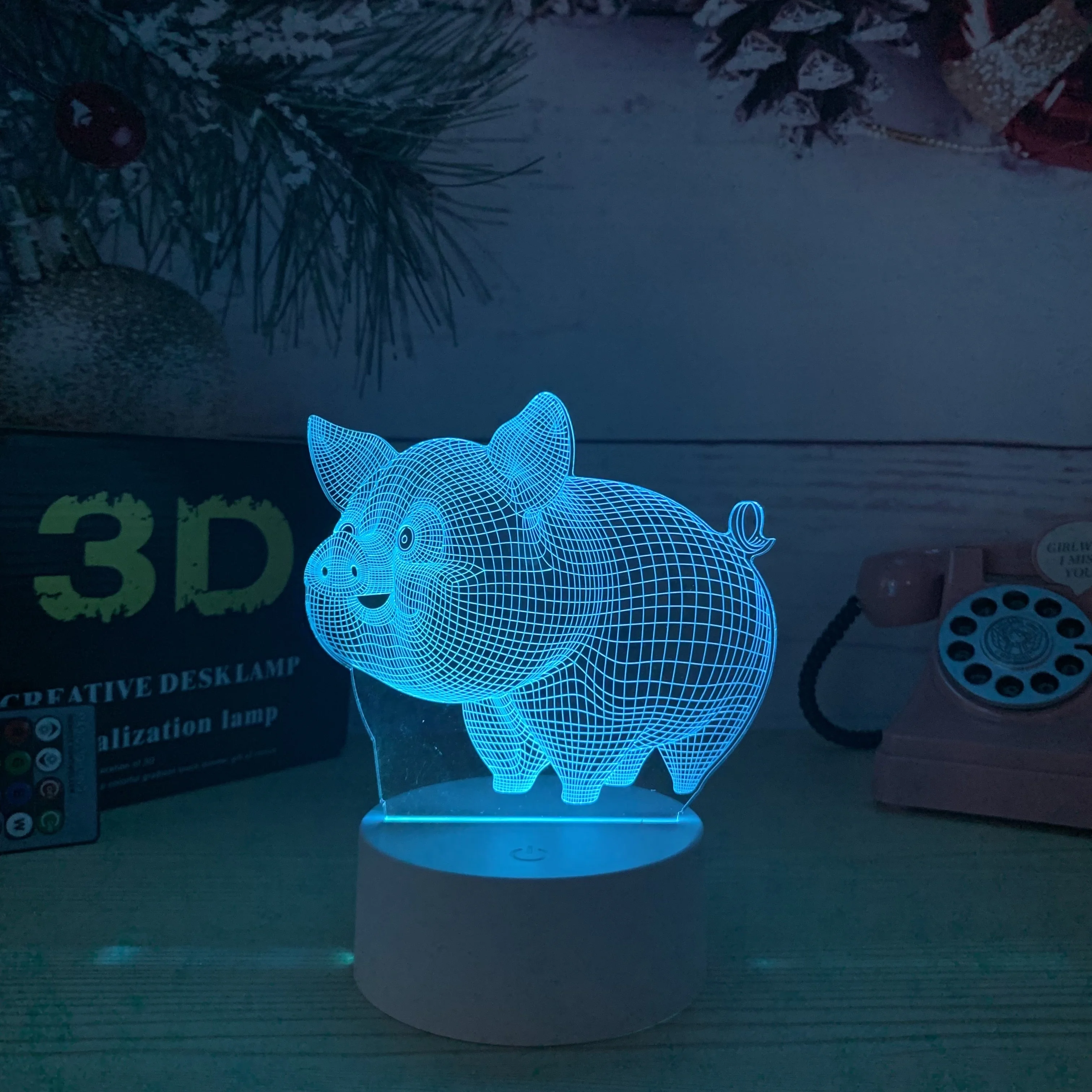 Design 3D Effect Desk Lamp Kids Indoor decoration 3D illusion starry bed room night led light