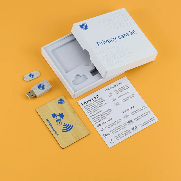Wholesale eco-friendly privacy kits with cameral cover ,RFID blocker card and usb data shield for Laptop,phone