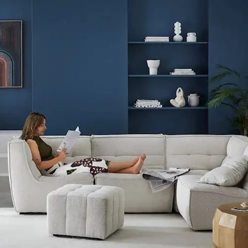 Modern Leisure Home Furniture Fabric Sectional Seating Genuine L Shape Leather Corner Couch Mags Modular Sofa For Living Room