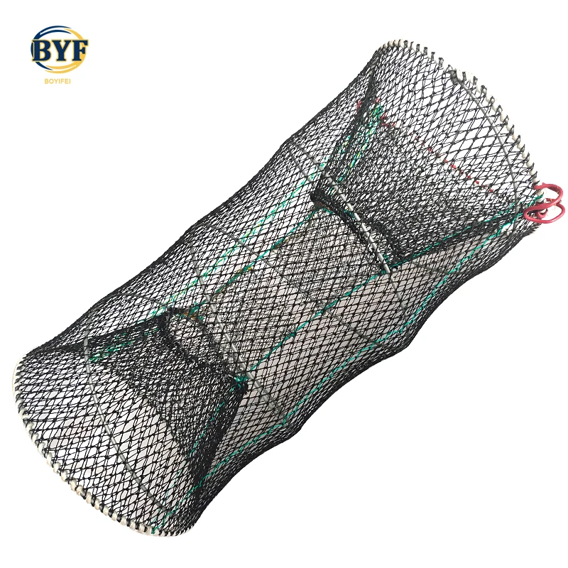 Best quality  Folded Portable Spring Fishing Trap Lobster Crab Fish Cage Trap