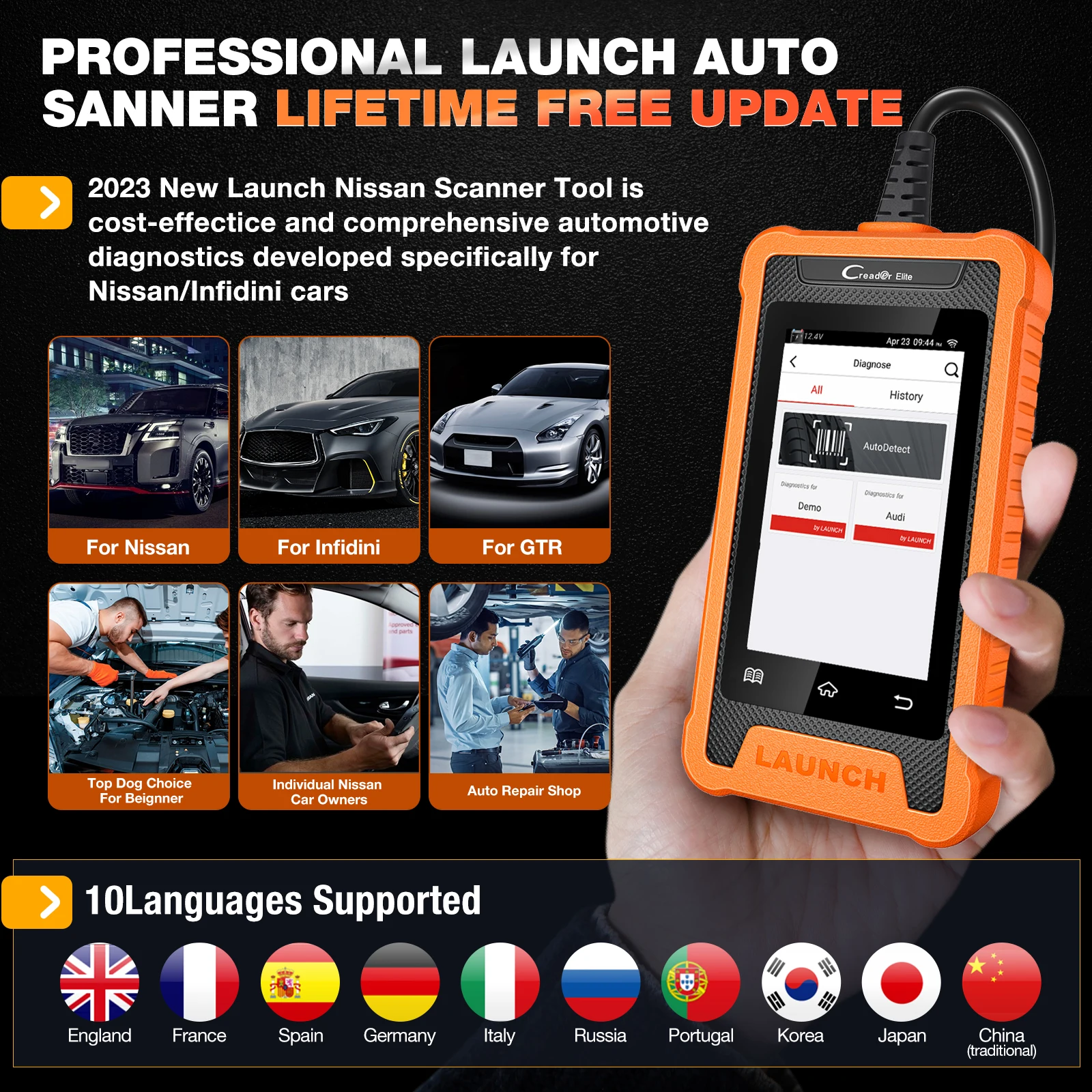 Launch CRE for BMW Diagnostic Scanner Tool 2024 Enhanced Multi-System OBD2 Scanner Auto Fault Code Reader with Bi-Directional