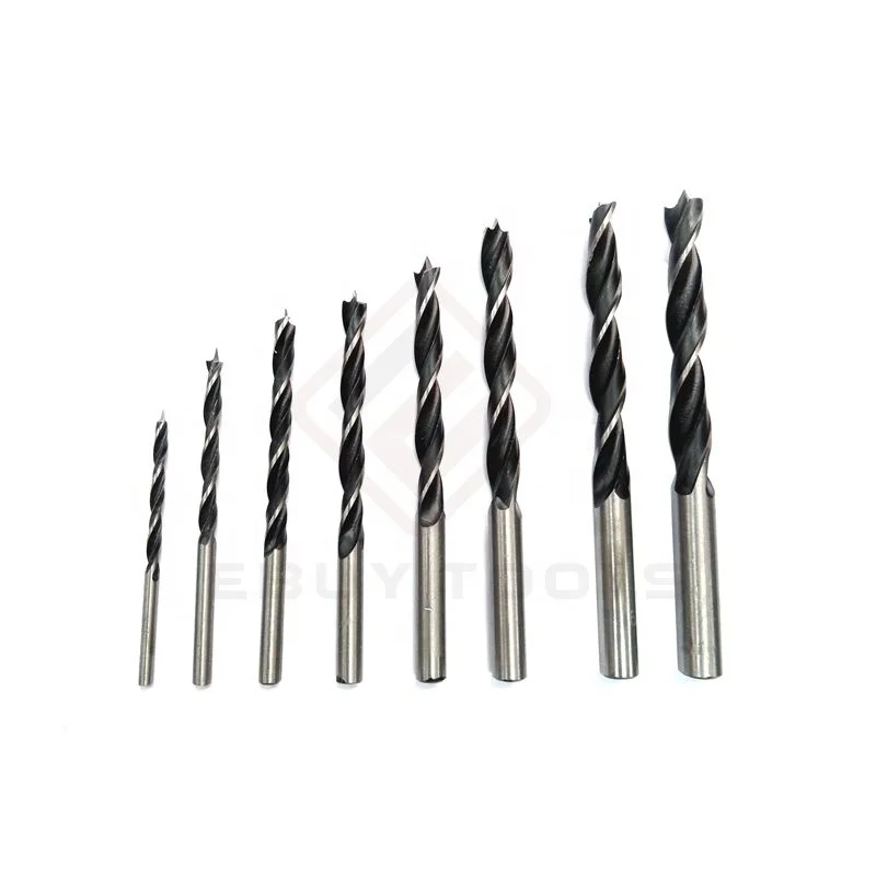 Quick Change Hex Shank Brad Point Drill Bit Double Groove Three-Pointed Wood Drill Bit