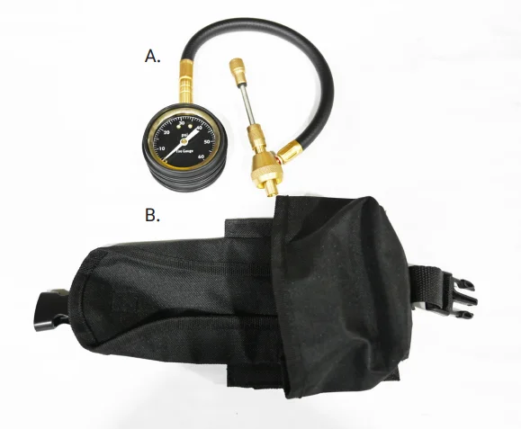 K-PORTABLE RAPID TIRE DEFLATOR TOOL W/ GAUGE Graduated pressure observable dial