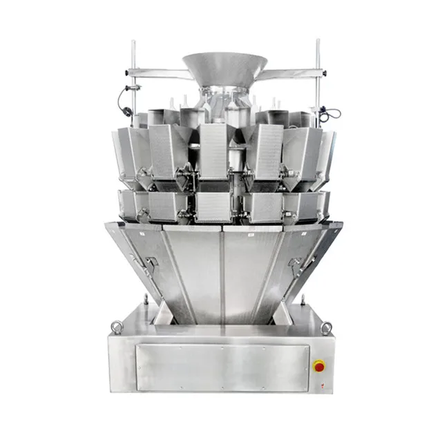 High accuracy  automatic 14 head meat food multihead weigher for chicken duck fish beef with screw feeding