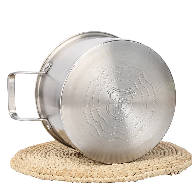 Серебристая стальная суповая кастрюля с трехслойным основанием из нержавеющей стали большая емкость для Пароварки