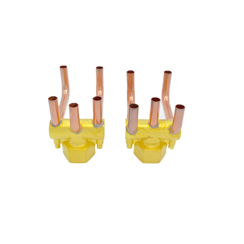 Customize 1-6 Holes Brass Water Distributor To Turkey Of Commercial Air Conditioner Central Fittings For Fan Coil Unit