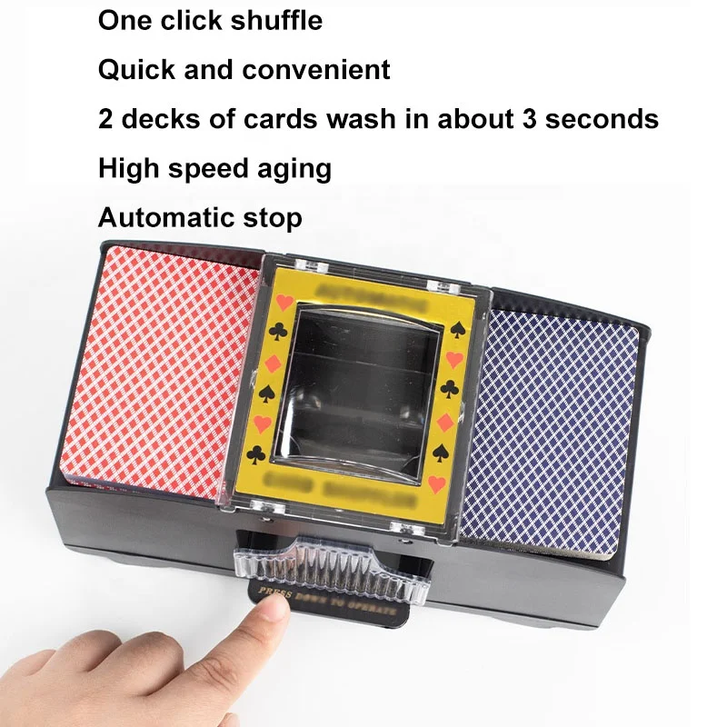 Manual /Automatic Card Shuffler Machine 2 Pairs 4 Pairs 6 Pairs USB Charging Or Battery Card Shuffle Support Custom LOGO