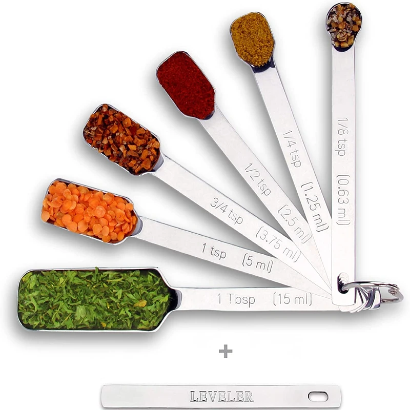 Stainless Steel Measuring Cup Spoons Set Wholesale Kitchen Rectangular Measuring Tool for Cooking and Baking