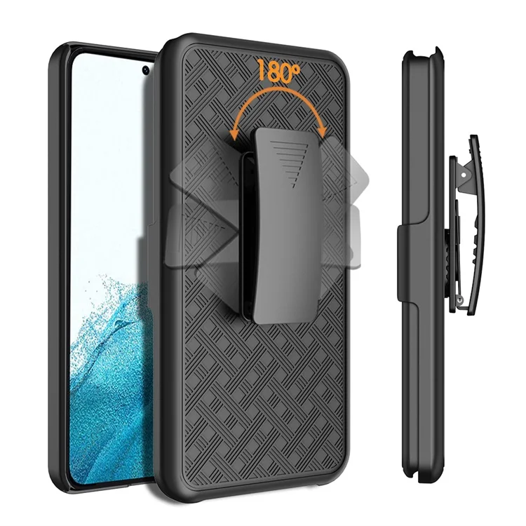 Shockproof weave pattern holster combo mobile phone case with invisible holder for samsung note 10