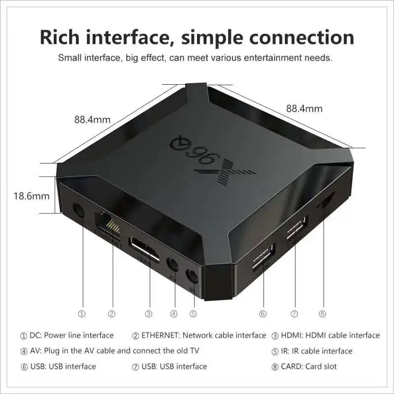Tv Box Android 10.0 X96Q with Factory Price Quad Core 2.4G 4k 1GB 8GB / 2GB 16GB Smart Tv Android Ott Box in Set Top Box