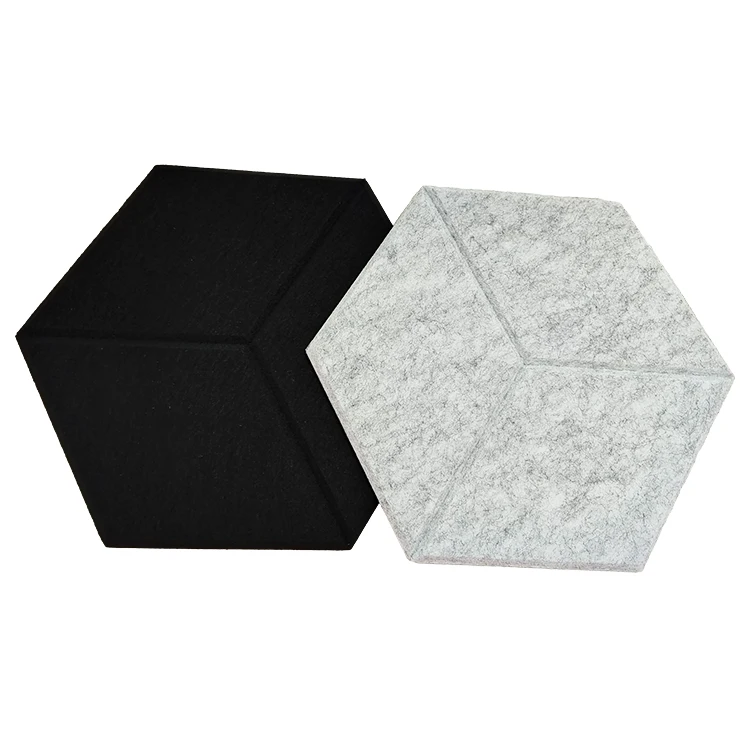 New design Polyester Fiber Acoustic Panels Hexagon polyester decorative sound acoustic wall panels