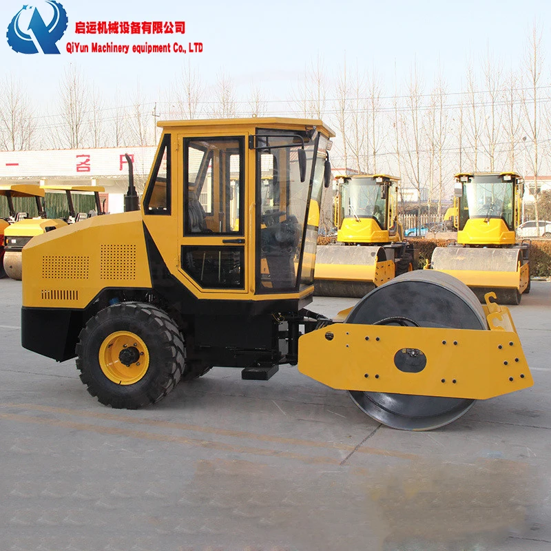 Hot Selling Hydraulic Single Drum Compactor QIYUN  6Ton 4T 3T 2T 1T Vibrating Road Roller