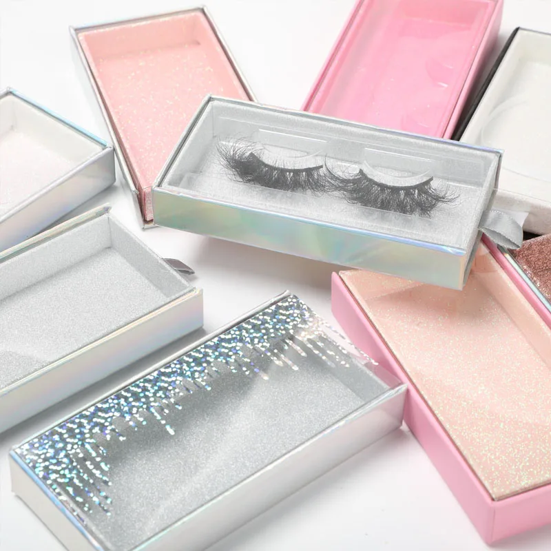 Factory wholesale lashes empty packaging white lash box black card paper eyelash boxes white eyelash heart packaging box