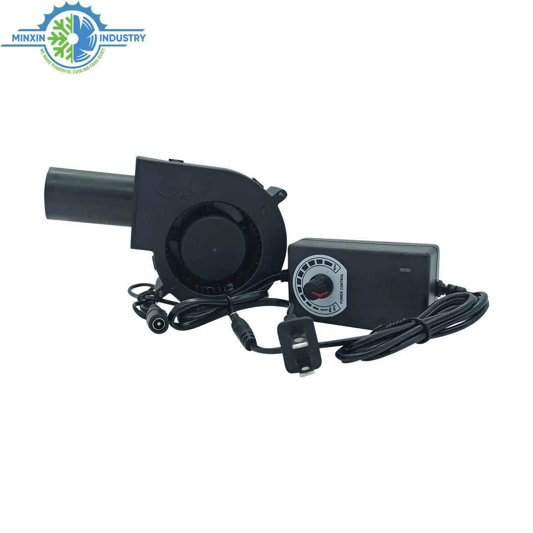 97mm DC 12V 24V 36V High Speed Centrifugal Air Blower fan with AC Plug 3 Speeds Controller 9733 Heater BBQ Small Blower Fan