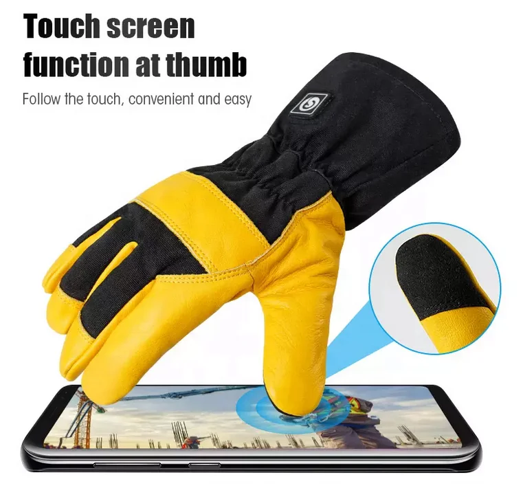 Savior brand new outdoor working cold winter screen touched waterproof windproof heated work gloves