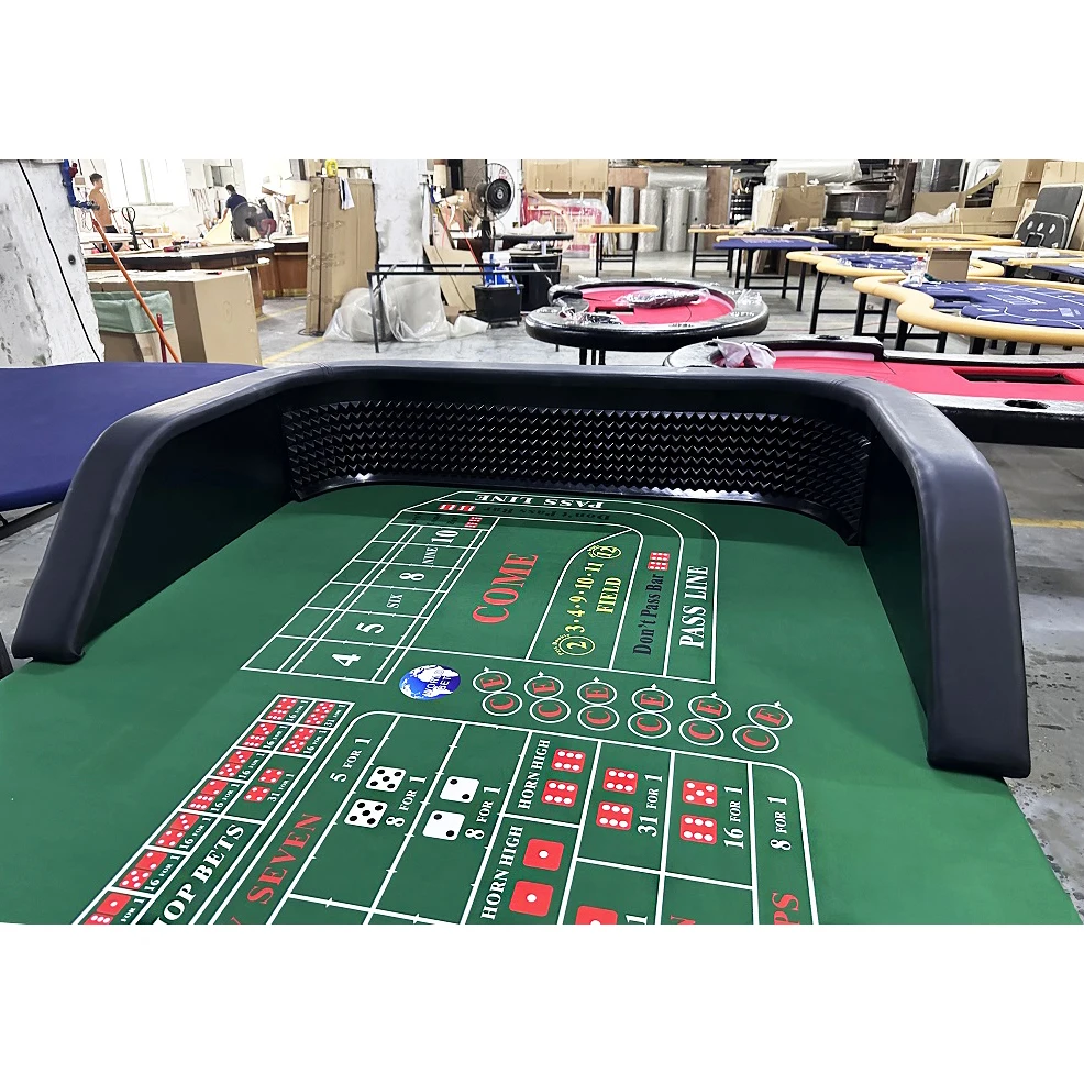 YH Custom Gambling Table Game Green Casino Craps Practice Table Portable Folding Craps Table