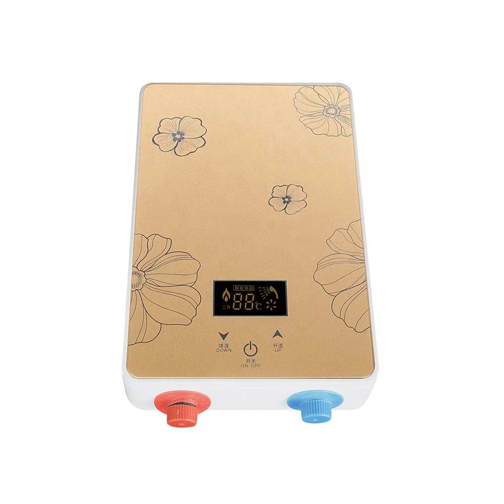 220V Wall Mounted Touch Control 5.5kW Tankless Hot Water Heater Electric Instant Shower Geyser