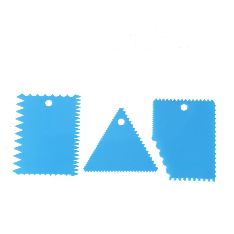 Set of 3 PCS Cake Scraper Smoother Plastic Cake Scraper Wide Stripes Comb for Cake Edge Decorating Scraper Baking Tools