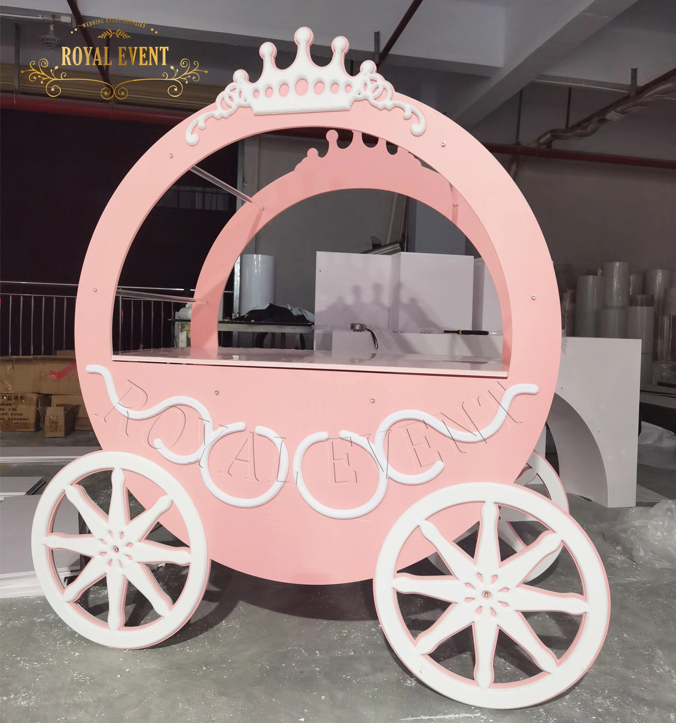 New Christmas Style Candy Flower Cart , Acrylic Candy Carts Display For Wedding Decoration