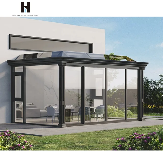 HANNOVER Luxury Design Garden Sunroom Aluminum Glass House Popular Thermal Insulation Sound Insulation Four Seasons Gazebo