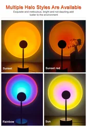 Factory Customize Bedroom Decoration Usb Sunset Light Projection Light Bedroom Sunset Led Light Lamp