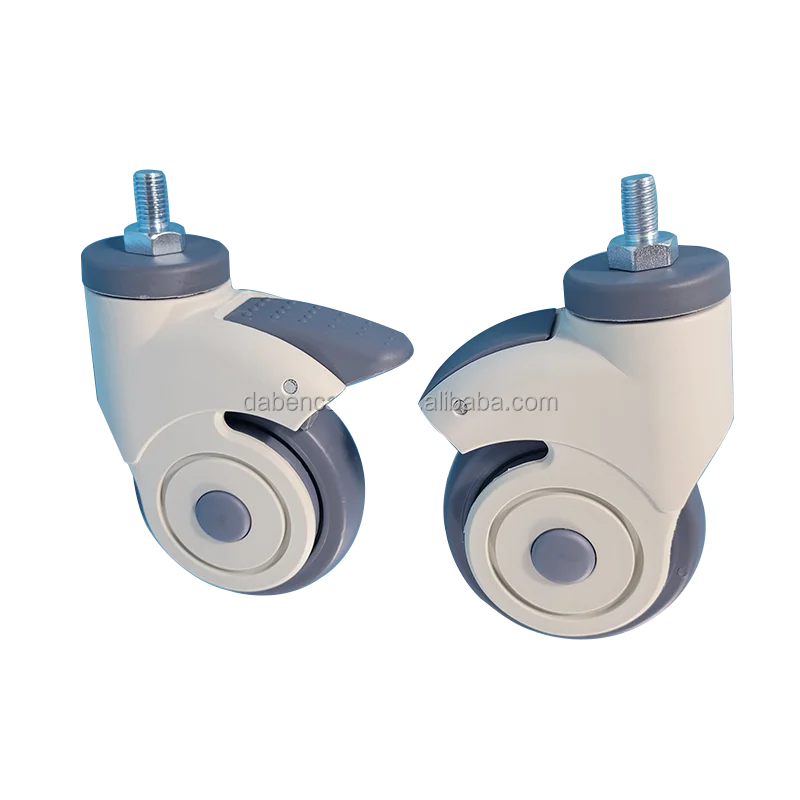 4 inch Silent Medical caster wheels 100mm with brake for Hospital furniture wheels