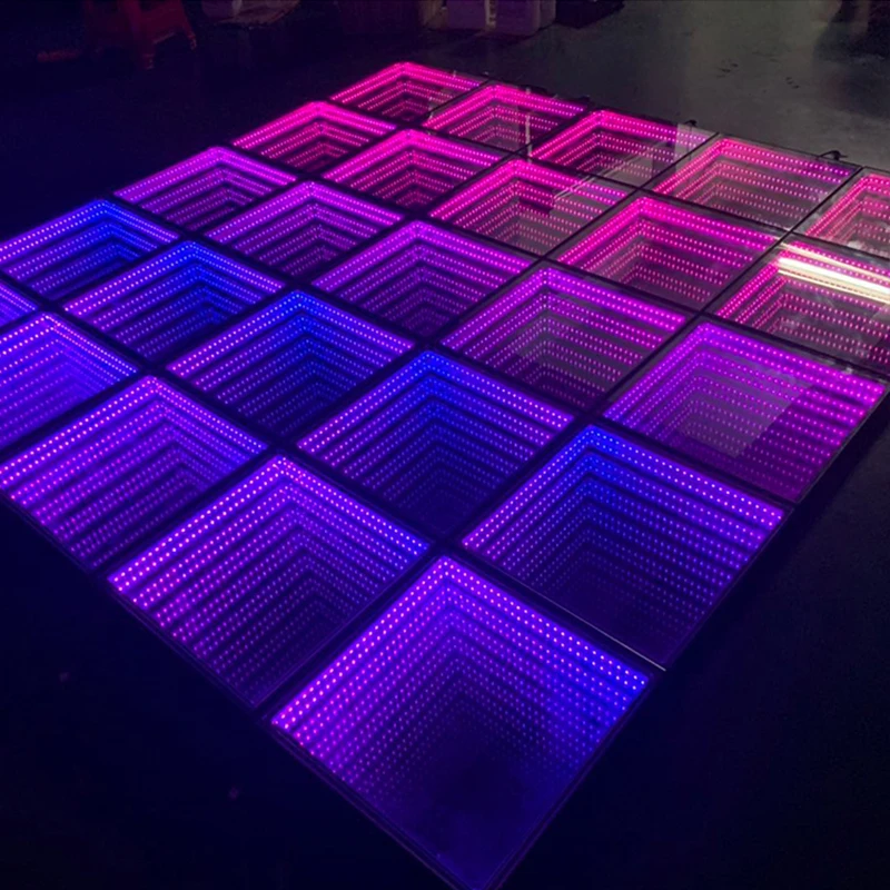 Mirror DJ Dance Lighting  Wedding Stage Light 3D Interactive Dance Dj Light Infinity Magnetic Led Dance Floor