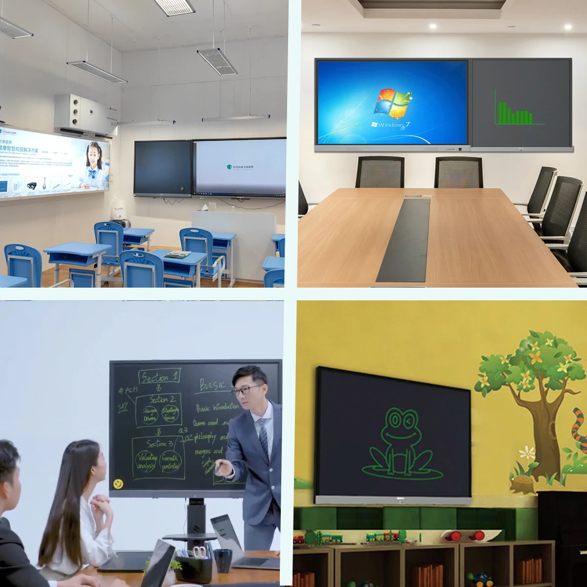 65 Inch LCD Screen Blackboard Wall Mounted Smart Teaching Blackboard Touch Screen Blackboard for Teaching