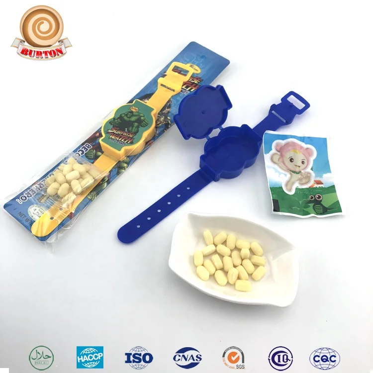 Игрушечные часы супергероя с фруктовыми твердыми конфетами для детей