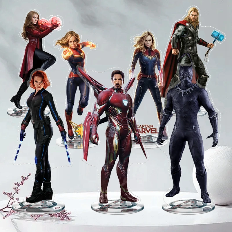 20CM Super heroes captain Marvels  iron spider Ant Black Widow man Movie spin-offs Acrylic Stand figures derivatives collections