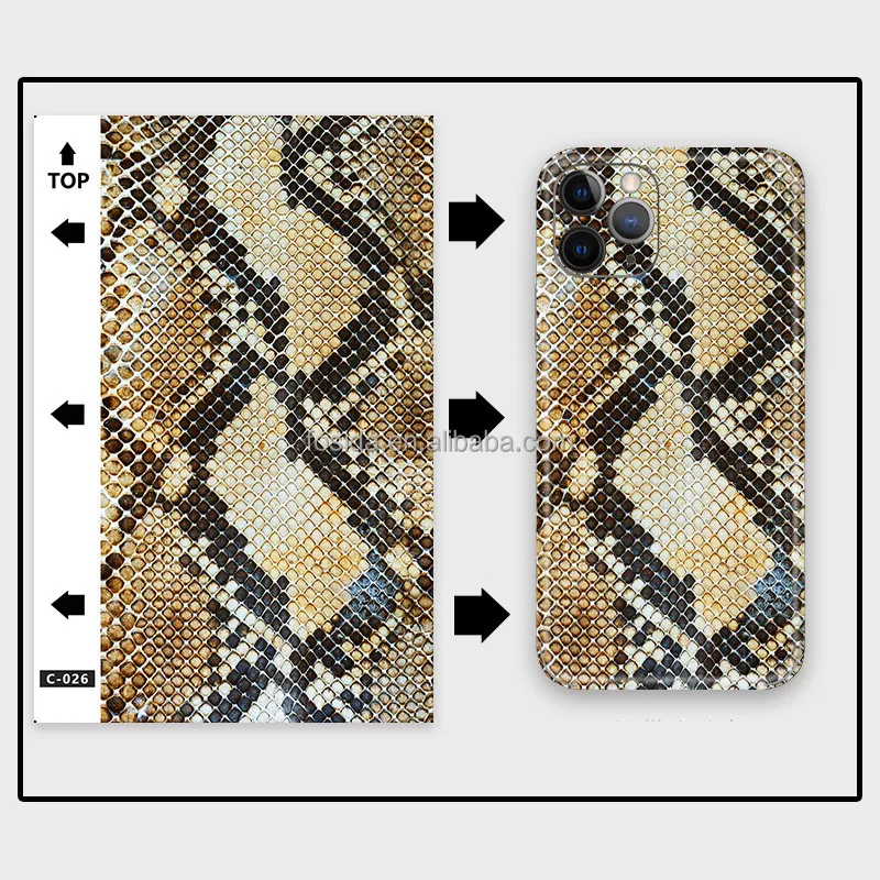 Printed PVC Phone Python Skin Sticker Machine Warp Film Mobile Back 3d Stickers Wholesale