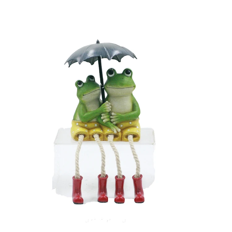 Wholesale Resin Figurines Yoga Frog Statue Large Frog Fairy Figurine Decor Home Garden