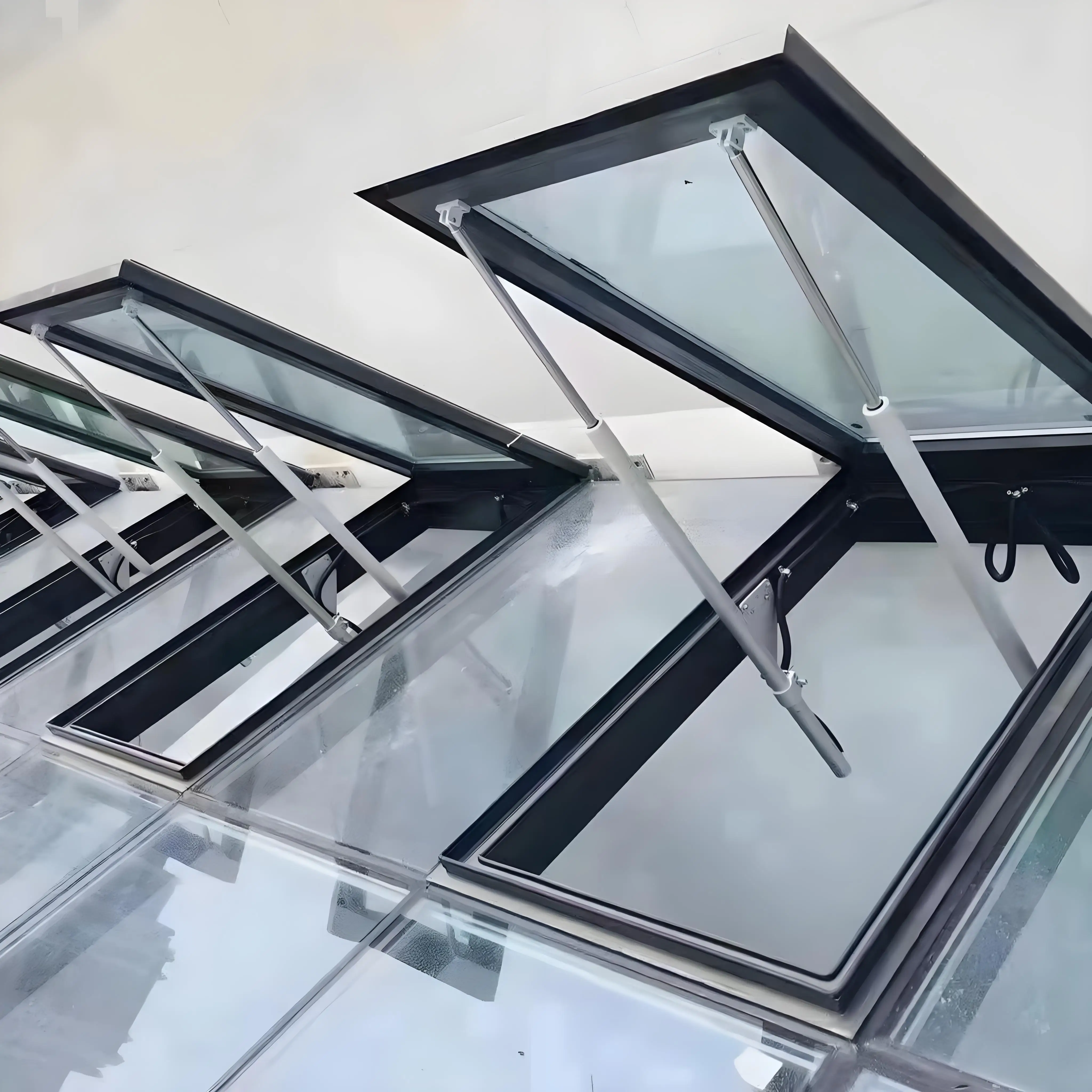 Outswing Top-hung Skylight Rooflight Windows Glazed Vertical Casement Aluminum Awning Window with Optional Automatic