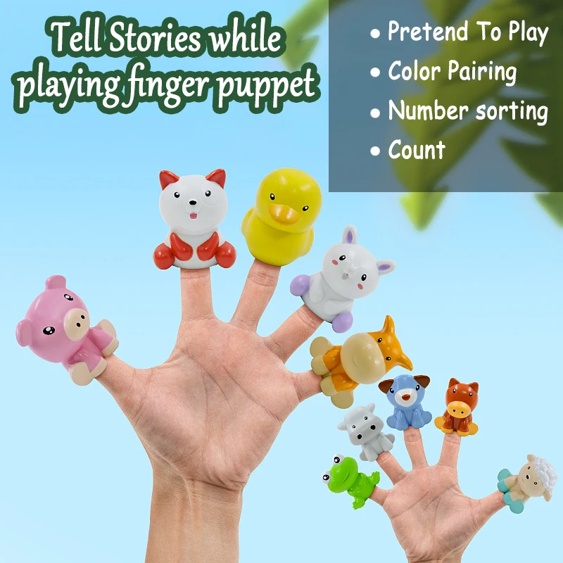 Animal Matching House Montessori Toy with Finger Puppets for Color Sorting and Pairing Games Sensory Toys for Children