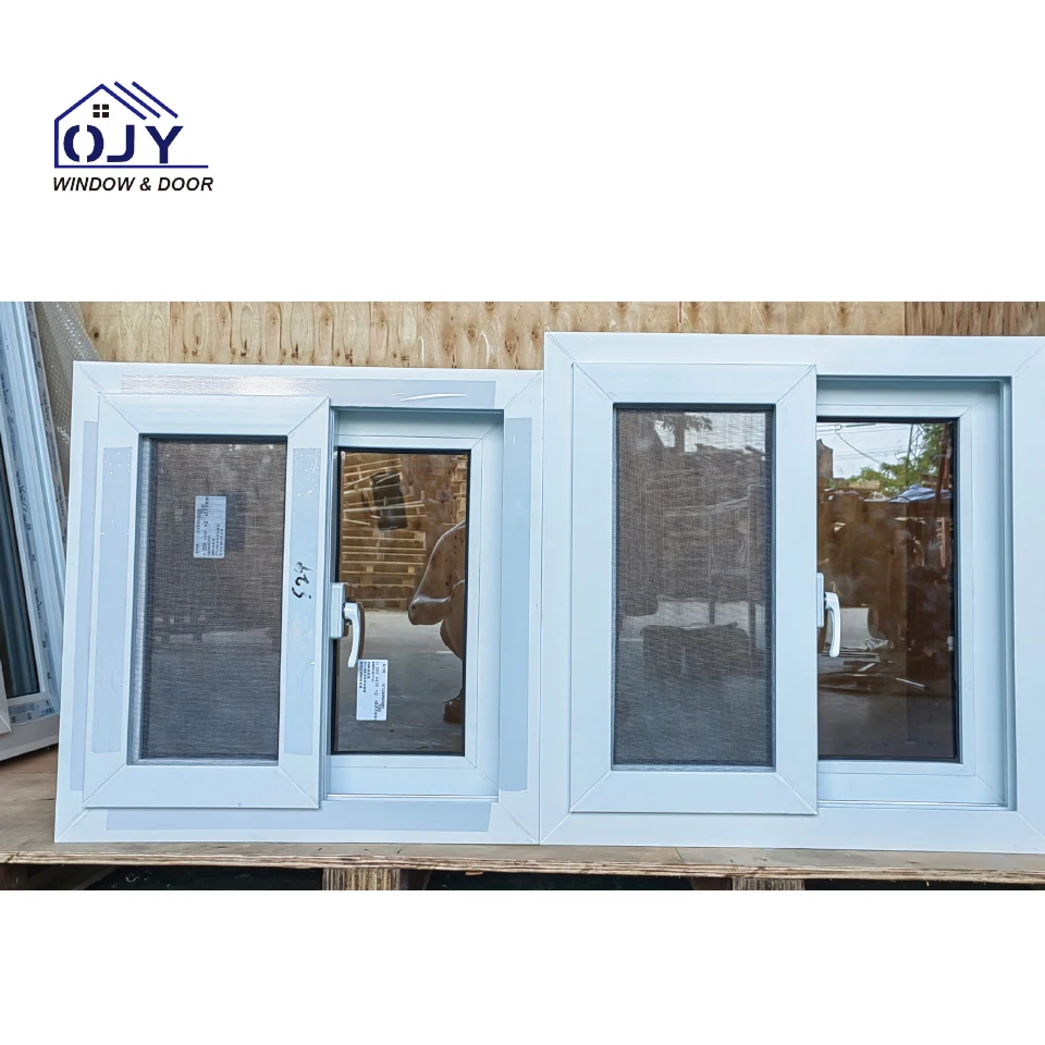 Customized Pvc Profile Sliding Glass Window Tempered Glass With Screen Hurricane Impact Proof Sound Proof Sliding Window