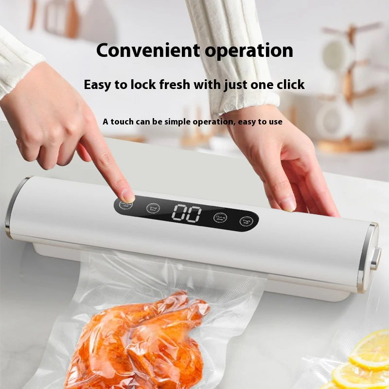Electric Automatic Food Sealer Plastic Vacuum Preservation Machine with Liquid Crystal Display for Household Food