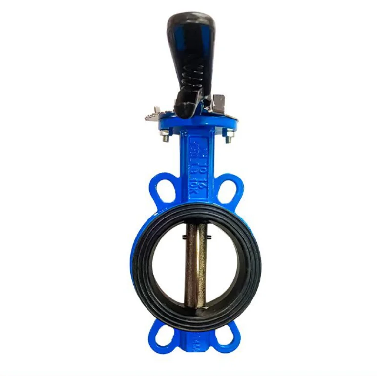 D71X-16Q DN40 50 100 150 200 handle butterfly valve ductile iron manual wafer type soft seal butterfly valve