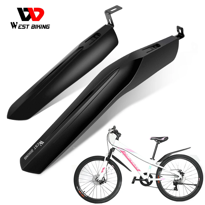 WEST BIKING Bicycle Fender Mudguards Road Mountain Bike Front Rear Mudguard Set Quick Release Portable Plastic Cycling Mudguard