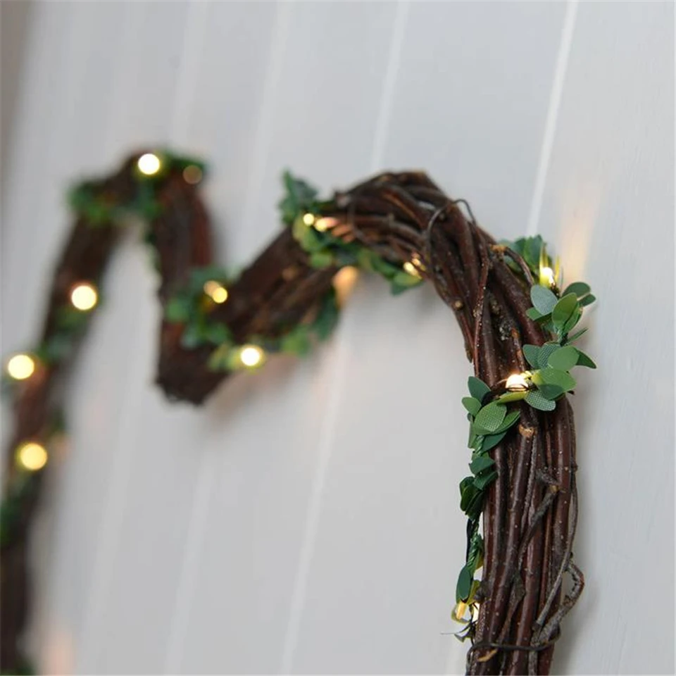 2 Meters Leaf Garland Holiday Lamp Battery Powered LED Fairy String Lights For Christmas Wedding Party