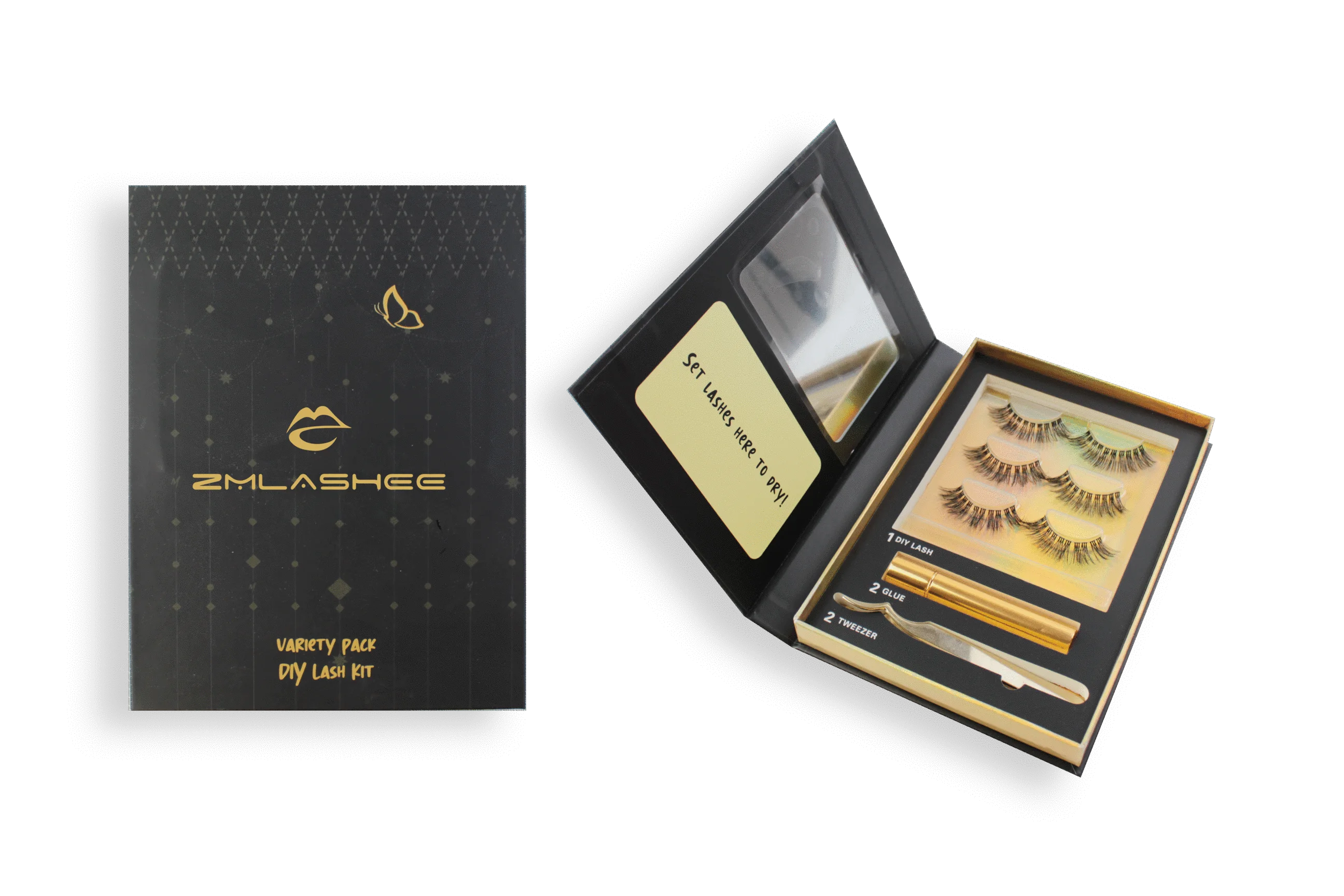 Reuse 3-5 times superthin band cruelty free PBT segment diy lash 12 16 mm cluster lash c d curl diy lash extension kit