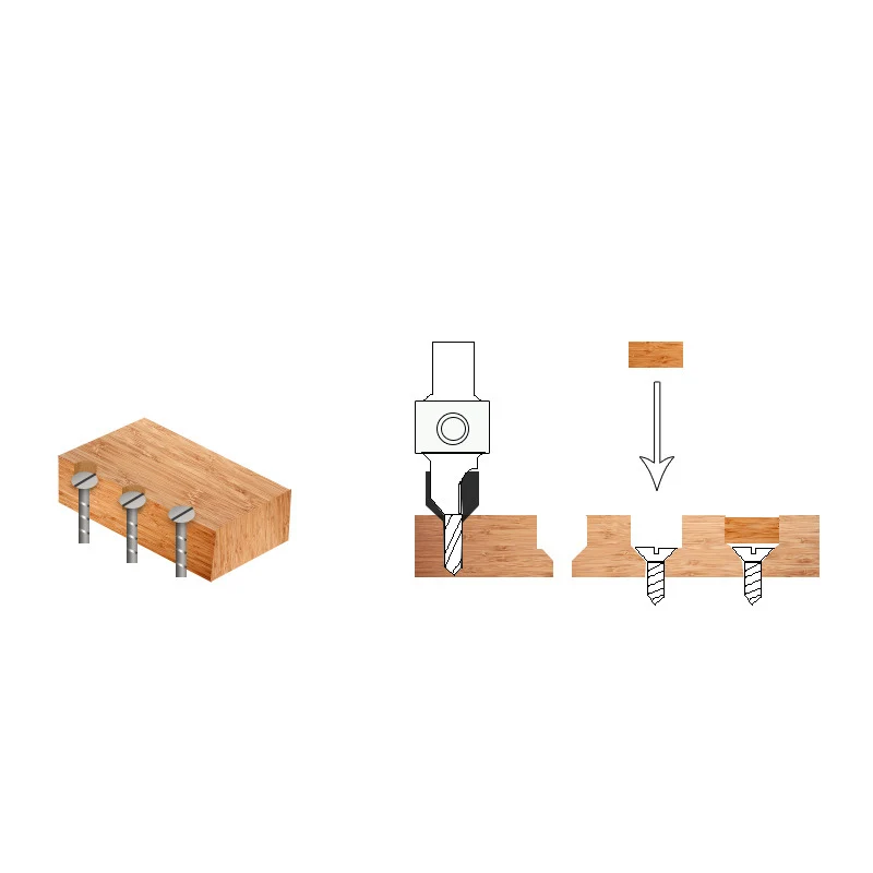 Woodworking Step Drill Countersink Router Bit Set Screw Extractor Demolition Wood Milling Cutter 8mm 10mm Shank