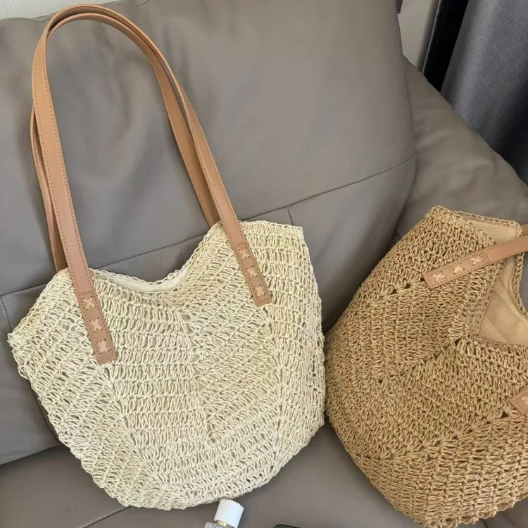 African Luxury Brand Camel Straw Raffia Borsa A Secchiello Bolsas De Balde Feminina Tipo Braided Branded Beg Lady Bucket Bags