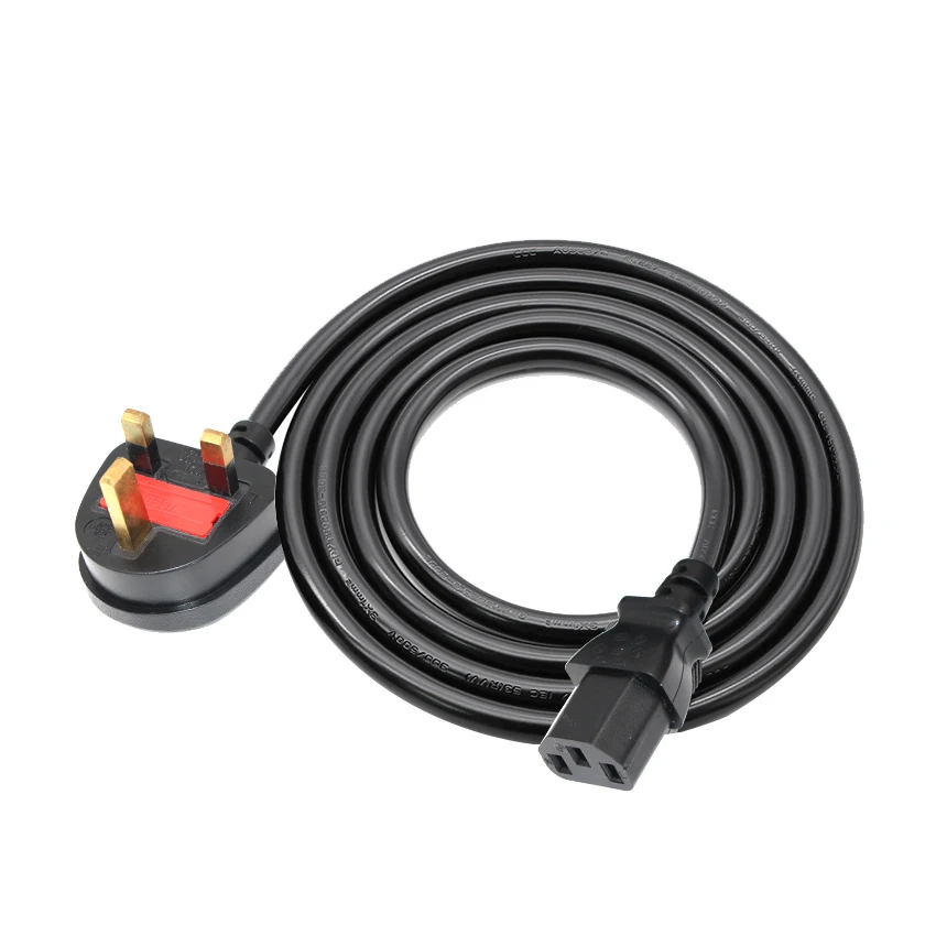 3pin зубчатый адаптер 13a стандарт предохранителя с bs bsi шнурами формованным производителем Bs 1363 штекер к